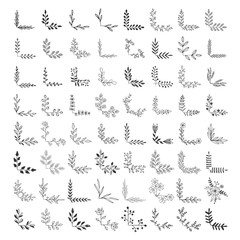 Fototapeta premium Filigree corners. Sketched vector illustration. Fancy borders.