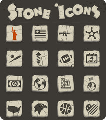 america stone icon set