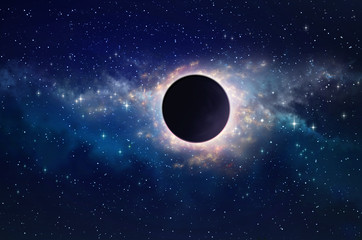 Naklejka premium Czarna dziura w kosmosie