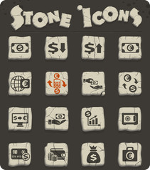 currency exchange stone icon set