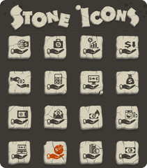 hand and money icon set