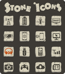 hi tech stone icon set
