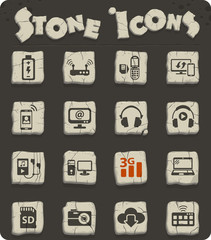 hi tech stone icon set