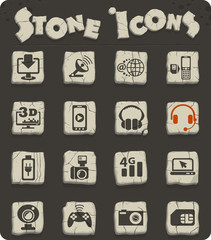 hi tech stone icon set