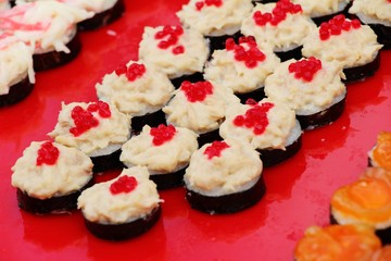 Mixed roll sushi set is delicious, Japanese food