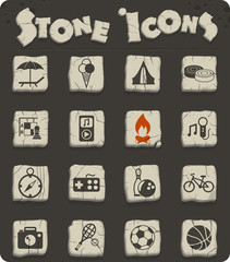 leisure stone icon set