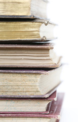 old books isolated on white.