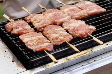 roasted pork is delicious in the market