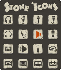musical stone icon set