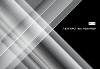 Abstract gray and white image that depicts technology with overlapping diagonal lines. Vector