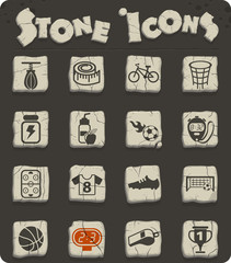 sport stone icon set