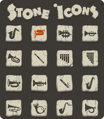 wind instruments icon set