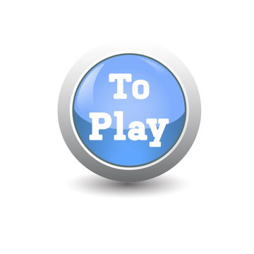 icon play button isolated on white background and finger push to start to play