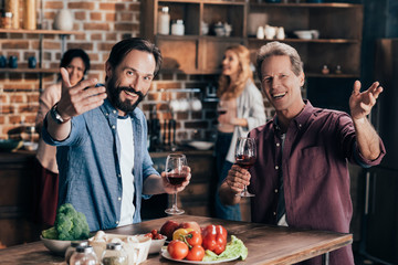 male friends drinking wine