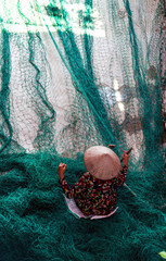 people production handmade fishing net