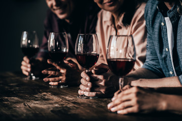 friends drinking red wine