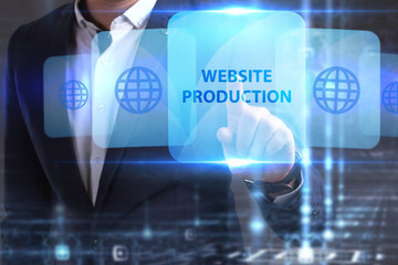 The concept of business, technology, the Internet and the network. The young entrepreneur has found what he needs: Website production