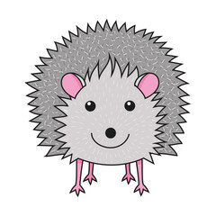Cute smiling hedgehog art print decoration