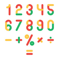 Colored numbers set