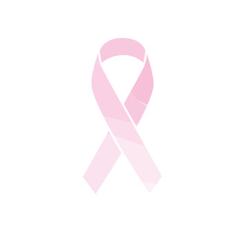 pink watercolor ribbon. vector image. breast cancer