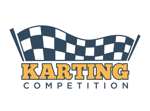 Karting club or kart races sport competition vector template icon