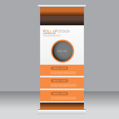 Roll up banner stand template. Abstract background for design,  business, education, advertisement. Vector  illustration.