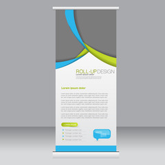 Roll up banner stand template. Abstract background for design,  business, education, advertisement. Vector  illustration.