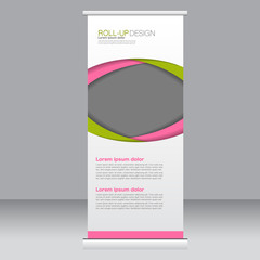 Fototapeta premium Roll up banner stand template. Abstract background for design, business, education, advertisement. Vector illustration.