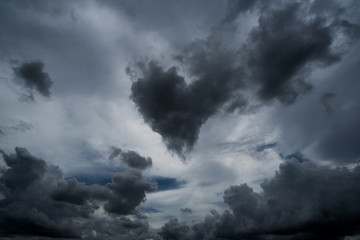 Obraz premium dark storm clouds with background,Dark clouds before a thunder-storm.