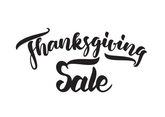 Fototapeta na wymiar Vector handwritten lettering of Thanksgiving Sale. Typography design