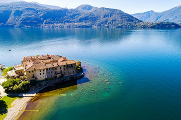 Lierna - Lago di Como (IT) - Vista aerea del Castello nel borgo antico