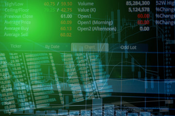 Stock exchange graph chart analysis global financial statistic data 