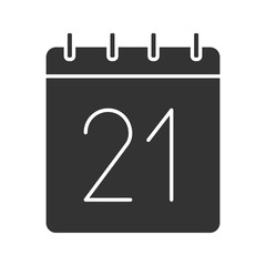 Twenty first day of month glyph icon