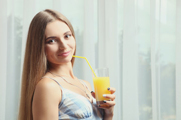girl with freshly squeezed juice