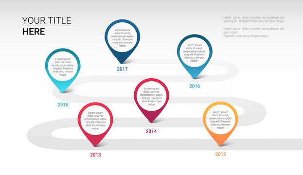 Modern Simple Infographic Template With Company Milestones