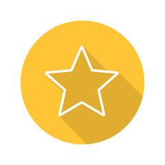 Star mark flat linear long shadow icon