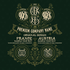 Old vintage card with floral ornament - vector