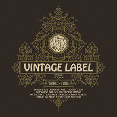 Old vintage card with floral ornament - vector