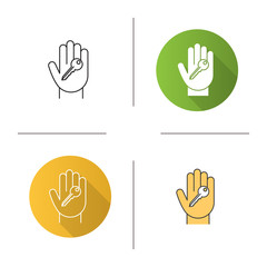 Fototapeta premium Hand with key icon