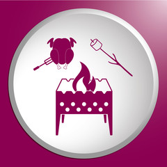 Brazier, zephyr and chicken icon