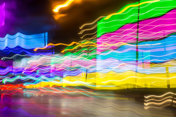 colorful vivid motion blur road night drive effect abstract background