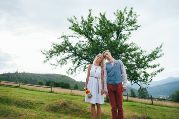 happy wedding couple