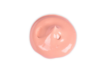 Liquid makeup foundations smear drop on white background