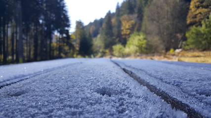 Frost on wood