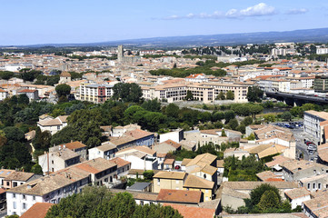 Fototapeta na wymiar Carcassonne city center