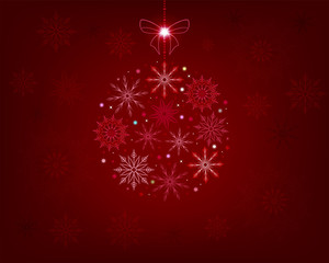Christmas red dark design with snowflakes