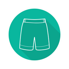 Swimming trunks flat linear long shadow icon