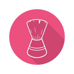 Shaving brush flat linear long shadow icon