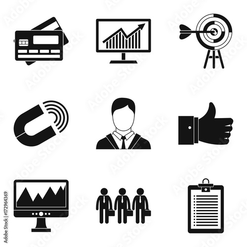 "Greed icons set, simple style" fichier vectoriel libre de droits sur