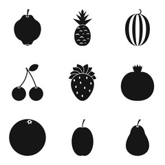 Sweet stuffing icons set, simple style